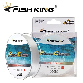 FISH KING 100M флуоровъглеродно покритие риболовна линия 4.136LB-34.32LB въглеродни влакна монофиламент лидер линия шарански риболов потъваща линия