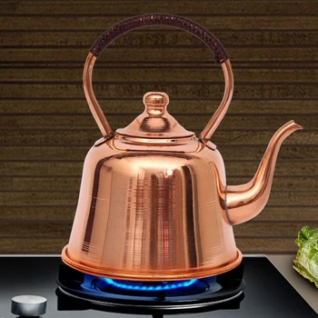 2L чист меден чайник ръчно изработен червен меден чайник гореща тенджера добави супа гърне индукционна готварска печка вряща вода чайник студена кана за дома