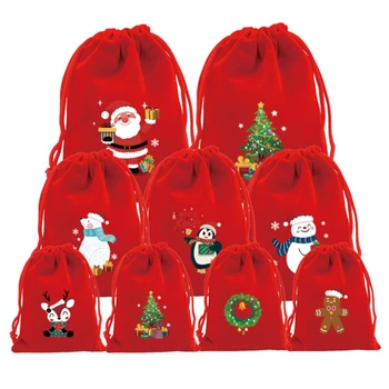 Подаръчна торбичка Коледни подаръци Apple бонбони чанта Дядо Коледа чанта бонбони чанта Коледна украса 2023 Нова година подаръци