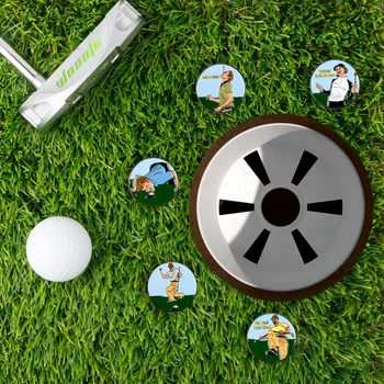 зелен голф топка маркер клип разнообразие от опции шапка клип маркер клип декоративни елементи бял 25 мм кръгла монета метален маркер притежателя