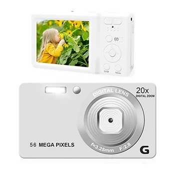 MOOL 2.7 инча HD цифрова видеокамера 4K 56MP цифров фокус цифров фотоапарат 56 милиона пиксела 20X цифрово увеличение камера