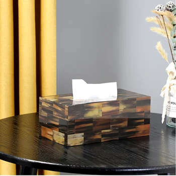 Creative смола тъкан кутия хол кафе маса светлина луксозно чекмедже американски модерен минималистичен трапезария маса декорация