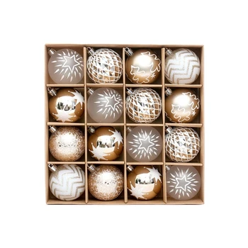 Пакет от 16 елегантни златни и бели коледни топки за шампанско Орнаменти добавят празнична към вашата домашна украса