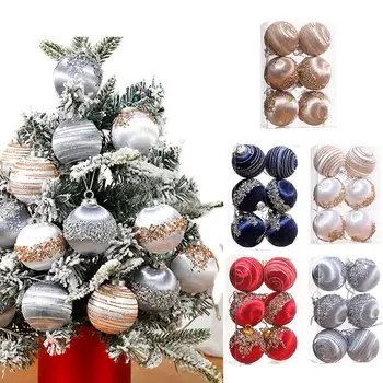 Комплект коледни топки Многоцветни декорации 2023 Нова година Коледно дърво орнаменти комплект за домашно парти орнаменти цветни Коледа