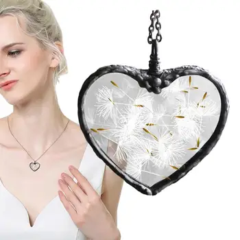 Сърце Колие Wish Jewelry Истинско ръчно изработено сърце Колие Висулка Цвете Уникален подарък Бижута За Абитуриентски балове Събития Карнавали