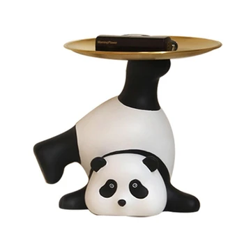 1 Piece Panda Декорация за съхранение Входна тава Гривни Веранда Орнамент Тава Декорации за дома