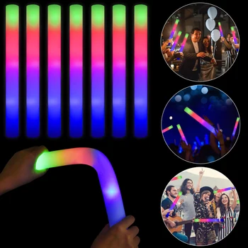 30PCS RGB LED светещи пръчки Сценични светлини Пяна стик за сватбен концерт Декорации за рожден ден Персонализирано лого