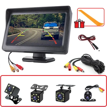 4.3Inch Car Камера за задно виждане Обратно паркиране Водоустойчив CCD LED Auto Backup Reversing Monitor Universal за BMW Car Accsesories