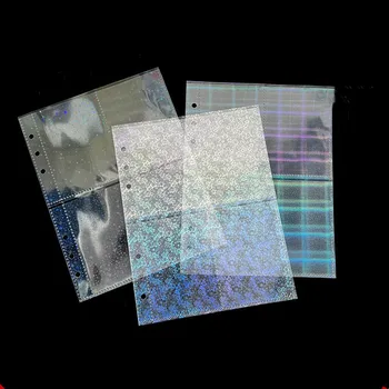 A5 лазер 1 2 4 джоба сърце дъга пиксел звезди форма Холографски прозрачни листове за A5 албум идол звездни карти съхранение на снимки