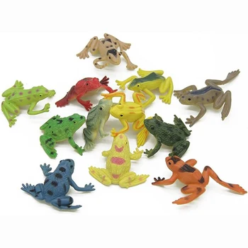 8pcs/Set Цветни мини животински класически раци модел играчка симулация костенурка жаба модели за деца сладък анимационни фигури играчки