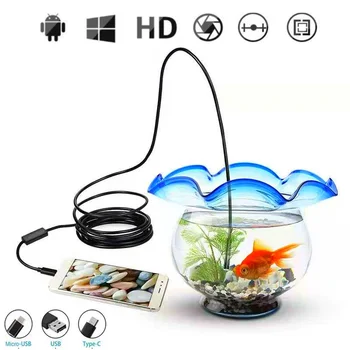 IP67 ендоскоп камера подводен 8mm мек кабел риболов камера риба търсачка за рибар Android USB Type-C подводно устройство