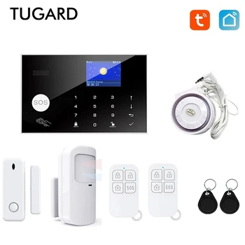 TUGARD GSM WiFi сигнално-охранителна система комплект за Tuya Smart Security Home Alarm с 433 MHz безжични огнеупорни аларми против кражба