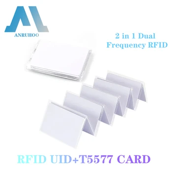 IC+ID Nfc презаписваема композитна ключова карта Двойна чип честота Rfid 125khz T5577 Em4305+13.56mhz Променливо записваемо копие на токен