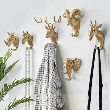 Златна имитация на животински рог закачалки европейски стил кука творчески рога антилопа рог многофункционални куки декор за дома