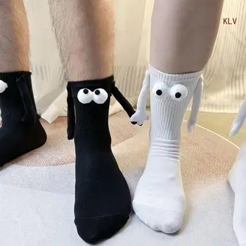 3D кукла държи ръце чорапи смешно новост магнитна двойка чорапи връзка съвпадение екипажа чорапи памук глезена чорапи