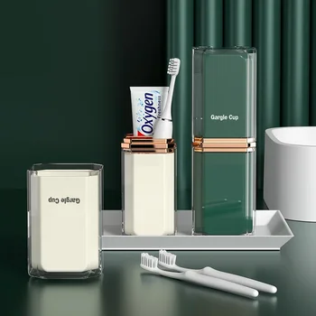 Паста за зъби четка за съхранение кутия организатор луксозно пътуване измиване чаша преносим четка за зъби притежателя контейнер аксесоари за баня