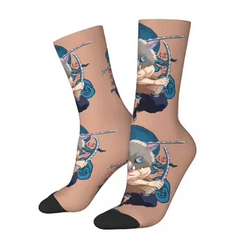 Хип-хоп Ретро Иносуке Хашибира Луди мъжки компресионни чорапи Унисекс убиец на демони Mugen Train Аниме Harajuku модел екипаж чорап