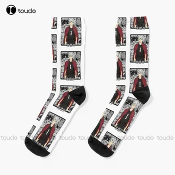 Shinsuke Kita Inarizaki Манга колаж фон аниме Haikyuu чорапи бял футбол чорапи удобни най-добрите момичета спортни колоритен