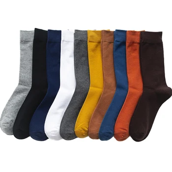 10 двойки висококачествени пролетни есенни мъжки памучни чорапи размер 38-45 дълги чорапи за мъже рокля чорапи мъжки подаръци бизнес случайни Sox