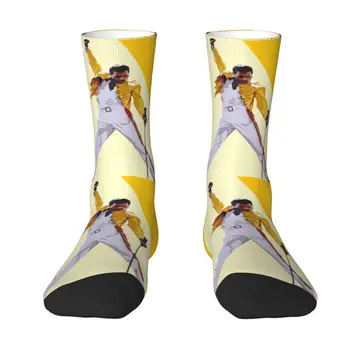 Rock Band Freddie Mercury Мъжки чорапи за екипажа Унисекс Cool 3D печат Британски певец рокля чорапи