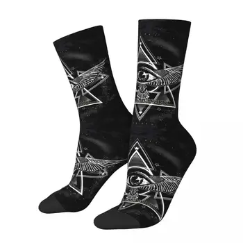 Around Little Stars Freemason Pattern Socks Male Mens Women Summer Stockings Hip Hop