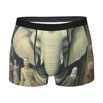 Големият слон в стаята Мъжки боксерки Непреклонната статуя Дишаща смешни долни гащи Най-високо качество печат шорти рожден ден