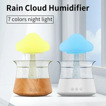  Овлажнител за дъжд от гъби Цветна дъждовна облачна нощна светлина USB въздушен дифузьор Мини ароматен дифузьор Кожата овлажнява семейните подаръци