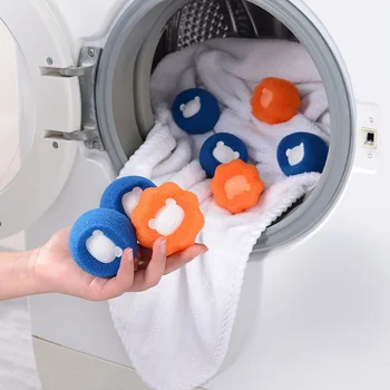 6pcs Pet Hair Remover за пране, сушилня топки за многократна употреба, намалява бръчките за дрехи за пералня