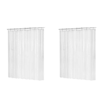 2X 180Cmx180cm пластмаса Peva водоустойчив душ завеса прозрачен бял ясно баня завеса баня завеса завеса с куки