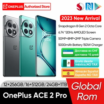 Oneplus ACE 2 Pro 5G Global Rom Snapdragon 8 Gen 2 6.74'' 120Hz AMOLED дисплей екран 5000mAh батерия 150W SUPERVOOC зареждане