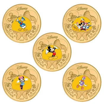 Дисни Мики Маус Мики възпоменателна монета Карикатура периферна колекция монета Доналд патица детски играчки подарък студент събиране