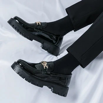 Мъжки ежедневни обувки черен стил луксозна марка мъжки мокасини рокля парти мокасини приплъзване на черни мъжки шофиране обувки плюс размер 38-45