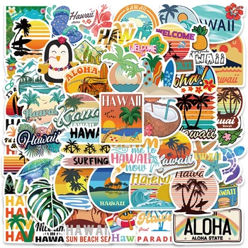 50PCS Хавай лятна ваканция пътуване стикери естетически пейзаж Decal графити Scrapbook телефон куфар багаж стена стикер