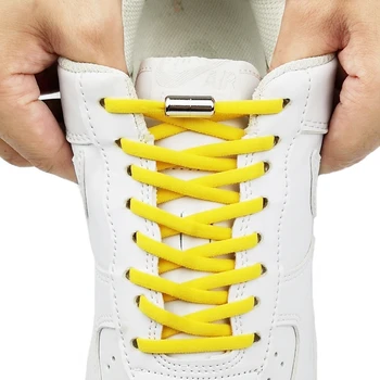 1 чифт без вратовръзка Връзки за обувки Полукръгли връзки за обувки за деца и възрастни Маратонки Еластични връзки за обувки Бързо мързеливо заключване Метални обувки