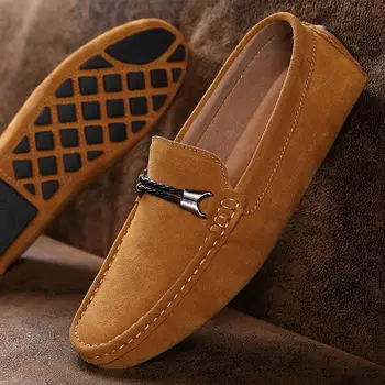 Tods Мъжки обувки 2023 Нови черни кожени меки долни летни мъжки обувки от висок клас Мързеливи висококачествени ежедневни кожени обувки