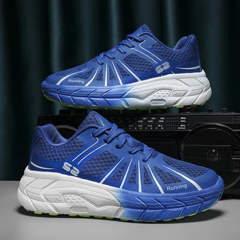 Марка мода синя платформа маратонки за мъже жени дишаща окото маратонки плоски обувки маратонки за мъже ниски ежедневни спортни обувки