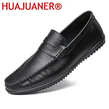 Мъже Черна рокля мокасини Модни леки обувки за шофиране Класически бизнес ежедневни обувки Меки плоски обувки Мъжки открит приплъзване на обувки