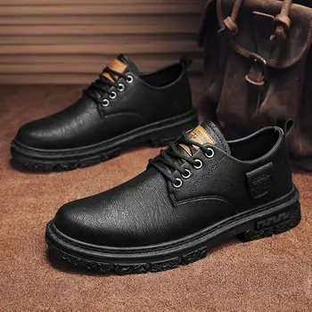 Фризьор Мъжки обувки Sense Британски стил Бизнес Официално облекло Модерни мъже Дишащи мъжки меки дъна Big Toe Casual Leathe