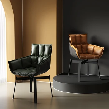 Nordic Simple Dining Chair Living Room Hotel Design Въртящ се стол за хранене Луксозна облегалка Silla Comedor Кухненски мебели QF50DC