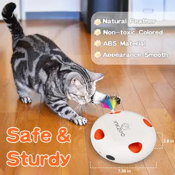 INKZOO Играчки за котки, Интерактивни играчки за котки на закрито, Интелигентна интерактивна играчка за котенца, Автоматична 7 дупки мишки Whack-A-Mole