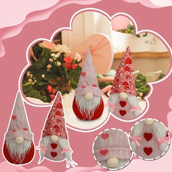 1бр Безлична кукла плетена шапка Gnome кукла подаръци декорации за дома Свети Валентин джудже Rudolph кукла Нова година аксесоари