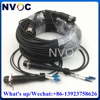 4Pcs 2C ODC-LC 50CM 0.5M оптичен пач кабел + 1Pcs SM 9 / 125 4.0mm черен кабел, 30M, 2Core ODC кръг до ODC-R мъжки конектор