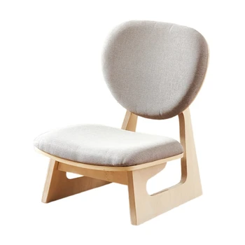 Ниска табуретка дърво стол японски стил татами мебели отдих коленичил стол медитация седалка плат тапицерия възглавница