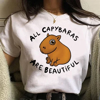 Capybara Tee жени графичен топ женски harajuku y2k комикс дрехи