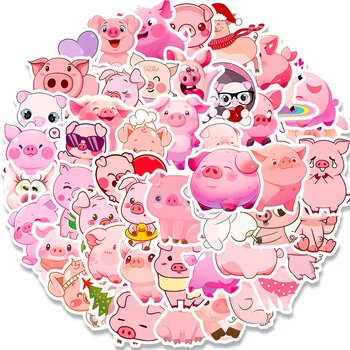 10/30/50pcs INS розово прасе карикатура стикери Kawaii момичета Decal водоустойчив декоративен хладилник лаптоп канцеларски сладък стикер за дете