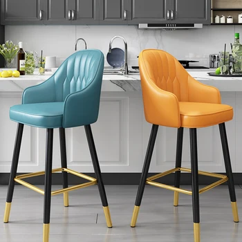 Дизайнер Nordic Lounge Chair Фотьойл Луксозна кожа Минималистичен бар стол High Modern Queen Fauteuil Мебели за хол