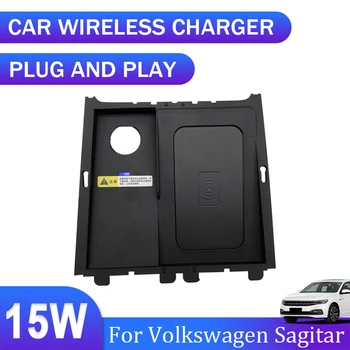Car QI безжично зарядно за Volkswagen VW Sagitar 2015-2018 Специален държач за мобилен телефон Аксесоари за монтаж на запалка за цигари
