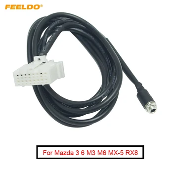 FEELDO кола женски жак AUX входен интерфейс адаптер кабел за Mazda 3 6 M3 M6 MX-5 RX8 Besturn B70 аудио кабел за данни # 5781