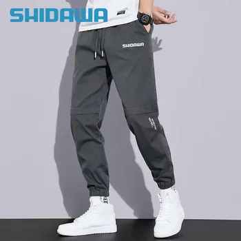 Shidawa бързо сушене дишащи риболовни панталони мъжки лятна мода ластик товарни панталони на открито хлабав туризъм риболовни панталони
