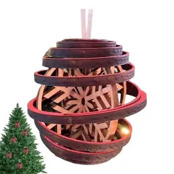 3D двойна спирала снежинки дървени снежинка коледна топка дърво украшение изящни висящи снежинка коледно дърво декорация